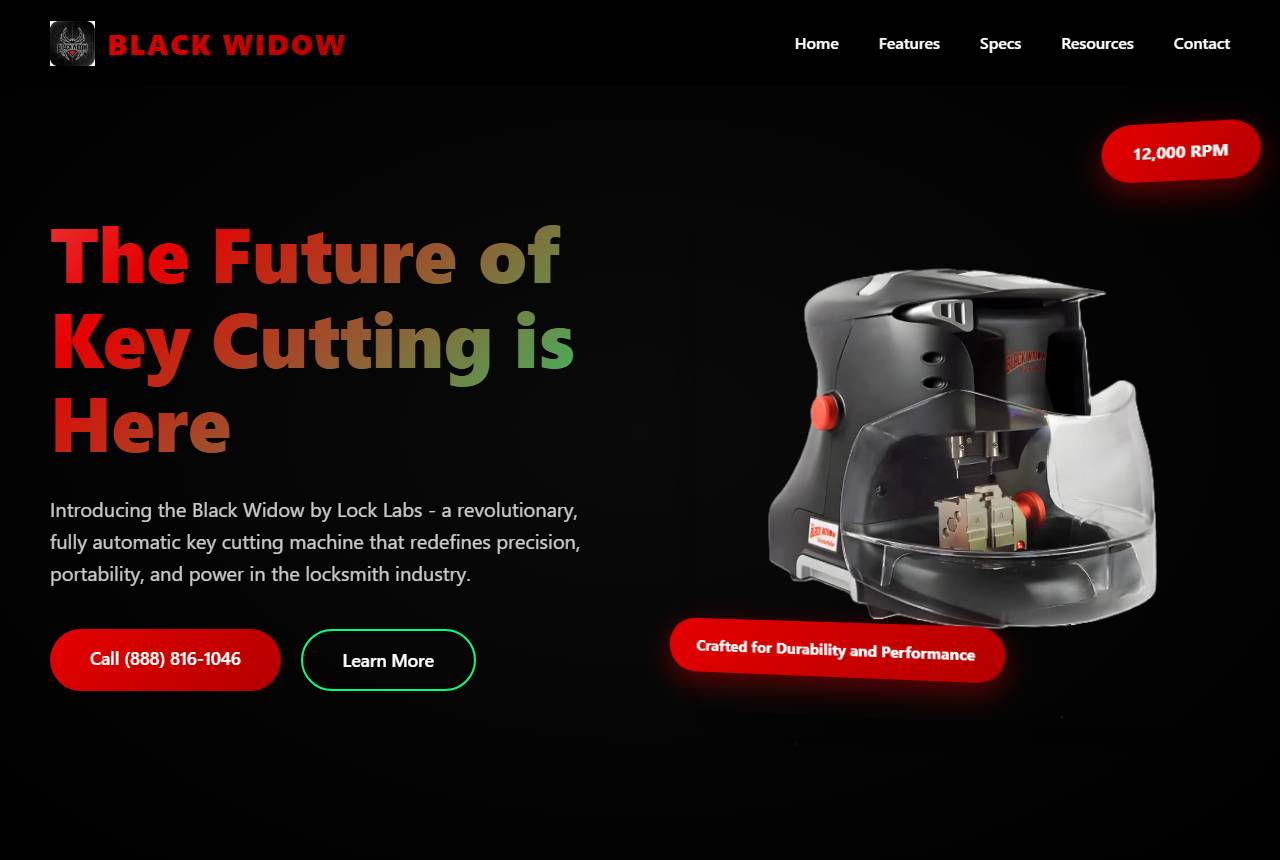 Black Widow key machine brand website